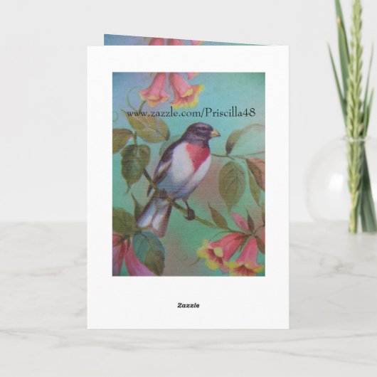 Verjaardagswensen, vriend,  vogel. kaart (Achterkant)