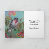 Verjaardagswensen, vriend,  vogel. kaart (Binnen)