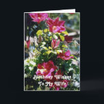 Verjaardagswensen, Vrouw,  Clematis bloeit. Kaart<br><div class="desc">,  roze Clematis te zien op deze verjaardagsgroet voor een vrouw.</div>