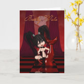 verjaardagswensen wenskaart - gothic rock alternat kaart (Gele Bloem)