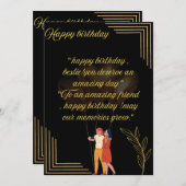 Verjaardagswensenkaart voor beste vriendin kaart (Voorkant / Achterkant)