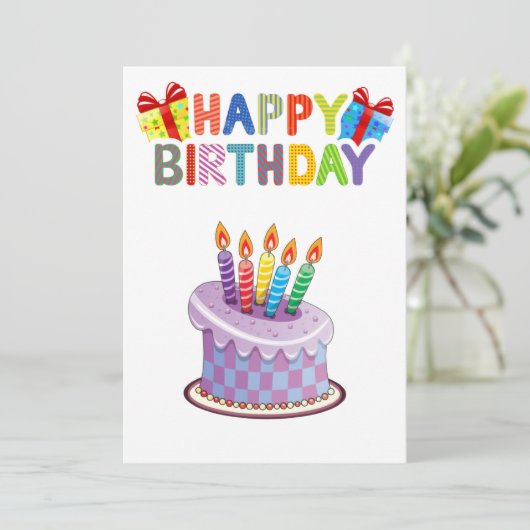 verjaardagswenskaarten bedankkaart (Staand voorkant)