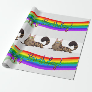 Verjaardagswinkelpapier Kat Lady Verjaardag Cadeaupapier