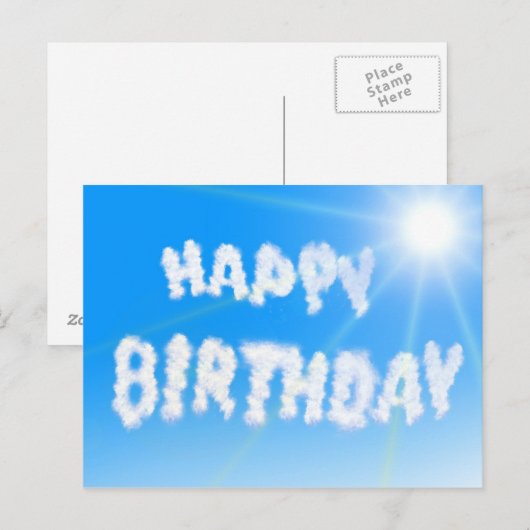 Verjaardagswolken Briefkaart (Voorkant / Achterkant)