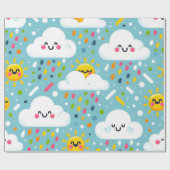 Verjaardagswolken regenen Confetti met lachende zo Cadeaupapier (Vlak)