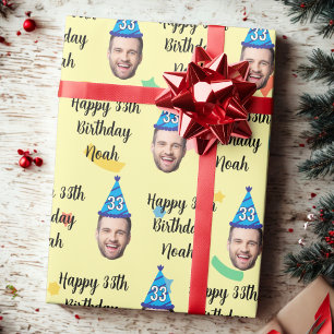 Verjaardagswrap met eigen foto, Gefeliciteerd met Cadeaupapier