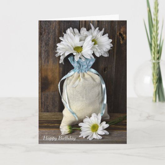 Verjaardagszak van daisies kaart (Voorkant)