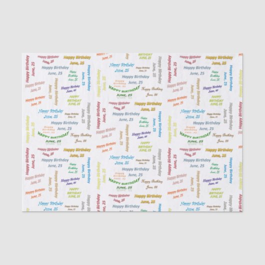 Verjaardagszakdoek papier 25 juni (Voorkant)