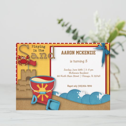 verjaardagszand kaart (Staand voorkant)