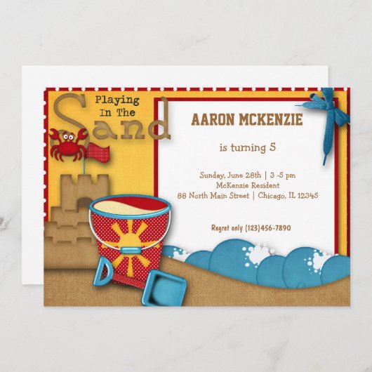 verjaardagszand kaart (Voorkant / Achterkant)