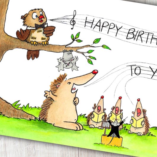 Verjaardagszangers Briefkaart