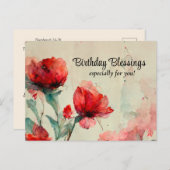 Verjaardagszegen Bijbelvers Gebed Christelijk Briefkaart (Voorkant / Achterkant)