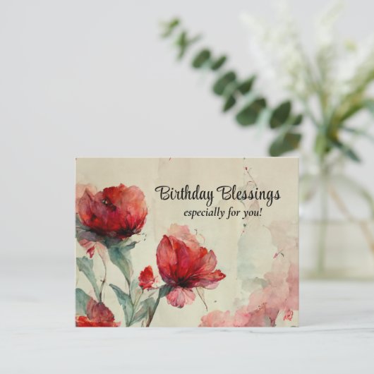 Verjaardagszegen Bijbelvers Gebed Christen Briefkaart (Staand voorkant)