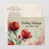 Verjaardagszegen Bijbelvers Gebed Christen Briefkaart (Voorkant / Achterkant)