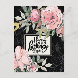 Verjaardagszegen Bijbelvers Roze Bloemen Briefkaart