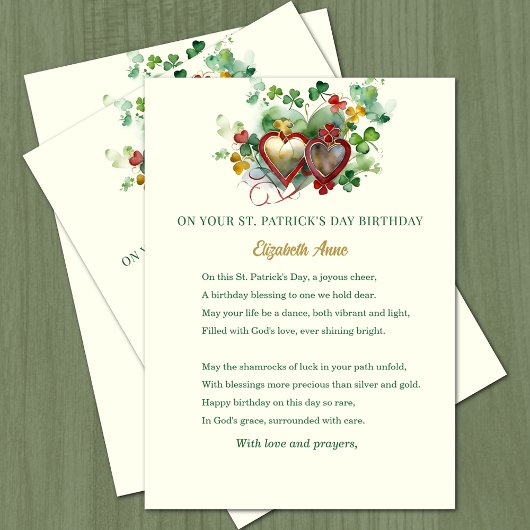 Verjaardagszegen St. Patrick's Day Shamrocks Kaart