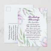 Verjaardagszegeningen Numbers 6:24-26 Zegen van de Briefkaart (Voorkant / Achterkant)