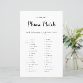 Verjaardagszin Matching Game Printbaar