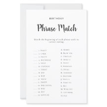 Verjaardagszin Matching Game Printbaar