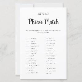 Verjaardagszin Matching Game Printbaar
