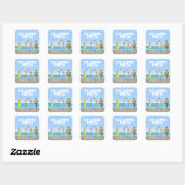 Verjaardagszomerstrandfeest Vierkante Sticker (Vel)