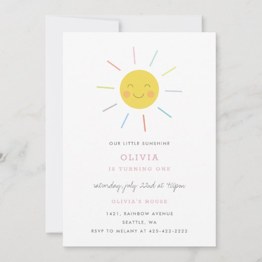 verjaardagszonneschijn van het Kind Rainbow Rays Kaart (Voorkant)