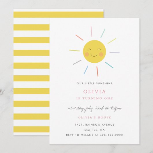 verjaardagszonneschijn van het Kind Rainbow Rays Kaart (Voorkant / Achterkant)