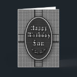 Verjaardagszoon, zwart/wit geplakt, Abstract Kaart<br><div class="desc">Perfecte auto om je zoon te shows als je denkt dat hij speciaal is met deze coole zwart-wit gestructureerde kaart</div>