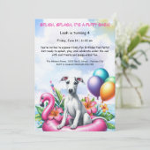 Verjaardagszwembadfeest Uitnodiging Puppy Splash (Staand voorkant)