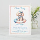 Verjaardagszwembadfeest Uitnodiging Puppy Splash (Staand voorkant)