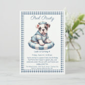Verjaardagszwembadfeest Uitnodiging Puppy Splash (Staand voorkant)