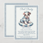 Verjaardagszwembadfeest Uitnodiging Puppy Splash (Voorkant / Achterkant)