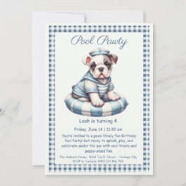 Verjaardagszwembadfeest Uitnodiging Puppy Splash