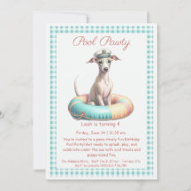 Verjaardagszwembadfeest Uitnodiging Puppy Splash