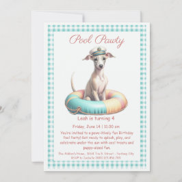 Verjaardagszwembadfeest Uitnodiging Puppy Splash