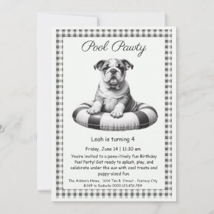 Verjaardagszwembadfeest Uitnodiging Puppy Splash