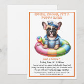 Verjaardagszwembadfeest Uitnodiging Puppy Splash (Voorkant / Achterkant)