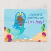 Verjaardagszwembadfeest uitnodiging voor Zwarte Ze (Voorkant)