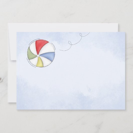 Verjaardagszwembadfeestje zomer strandballen kaart (Achterkant)