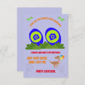 Verjaardaguitnodiging voor tweelingbroers. kaart (Voorkant / Achterkant)