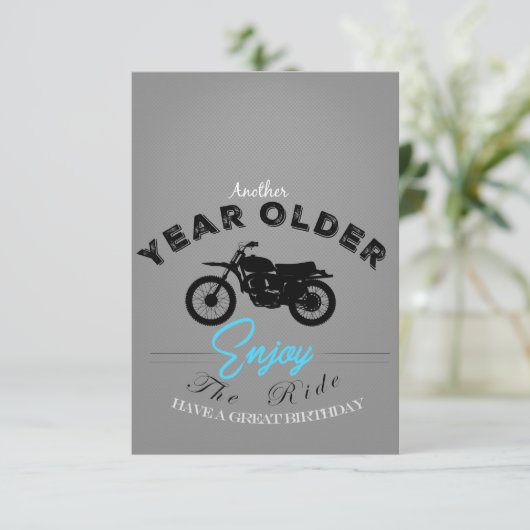 Verjaarde fietser kaart (Staand voorkant)