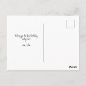 Verjaardenfeest met zwarte kat en ballon briefkaart (Achterkant)