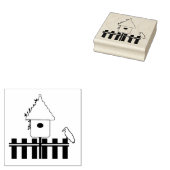 Verjaardenhuis met kunststempel van Picket Fence W Rubberstempel (Gestempeld)