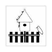 Verjaardenhuis met kunststempel van Picket Fence W Rubberstempel (Afrduk)