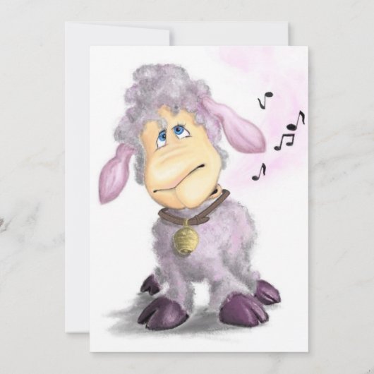 Verjaardenkaart Kleine Lamb met Bell (Achterkant)