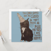 Verjaardenkaart met kat voor COVID19-vergrendeling Kaart (Voorkant / Achterkant in situ)