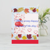 Verjaarkaart. (Staand voorkant)