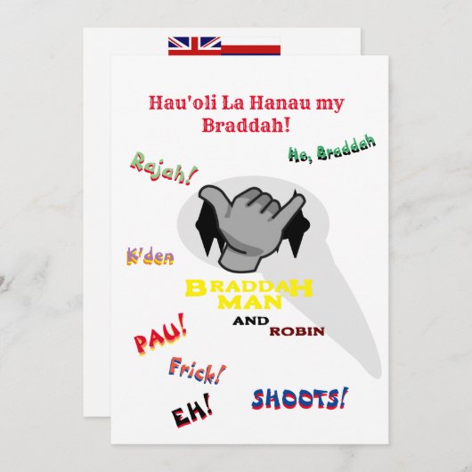 Verjaarkaart (in Hawaiian Olelo en Pidgin) Kaart (Voorkant / Achterkant)