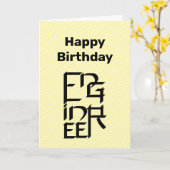 Verjaarkaart machinekarakter kaart (Gele Bloem)