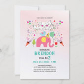 Verjaarkaart met olifant en vogel kaart (Voorkant)